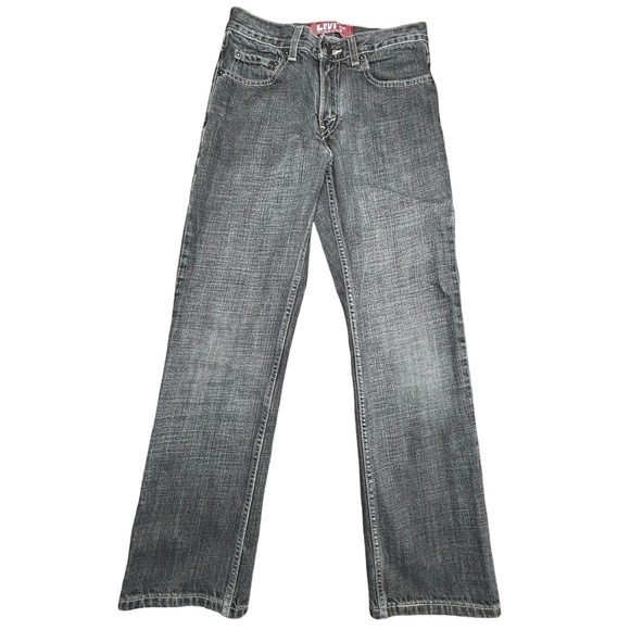 Levi's 514 Jeans Slim Straight Boys Size 14 Regular Black Medium Wash Denim - Picture 1 of 15